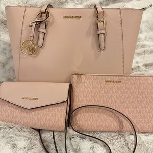 Michael Kors Blush Pink Tote and Wallet Set